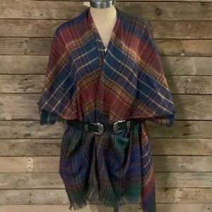 Plaid poncho